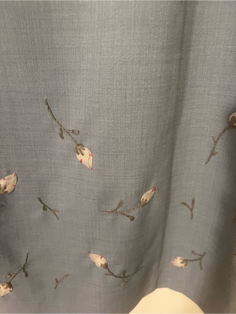 Laura Ashley Classic Sleeveless Light Blue Embroidered Floral Midi Dress - Picture 2 of 5